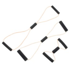 CanDo Tubing BowTie Exerciser - 3-piece set (14", 22", 30"), tan
