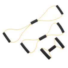CanDo Tubing BowTie Exerciser - 3-piece set (14", 22", 30"), yellow