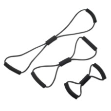 CanDo Tubing BowTie Exerciser - 3-piece set (14", 22", 30"), black