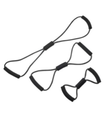 CanDo Tubing BowTie Exerciser - 3-piece set (14", 22", 30"), black