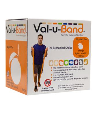 Val-u-Band Resistance Bands, Dispenser Roll, 50 Yds., Orange-Level 2/7, Latex-Free