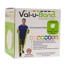 Val-u-Band Resistance Bands, Dispenser Roll, 50 Yds., Lime-Level 3/7, Latex-Free