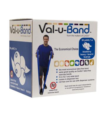 Val-u-Band Resistance Bands, Dispenser Roll, 50 Yds., Blueberry-Level 4/7, Latex-Free