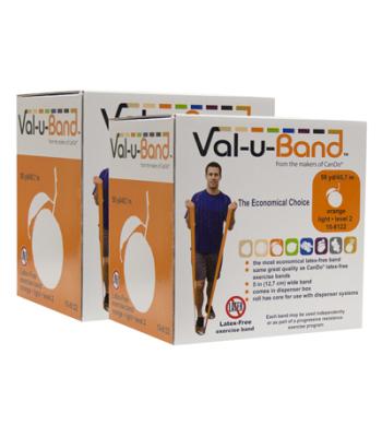 Val-u-Band Resistance Bands, Dispenser Roll, 100 Yds. (2 x 50 Yds.), Orange-Level 2/7, Latex-Free