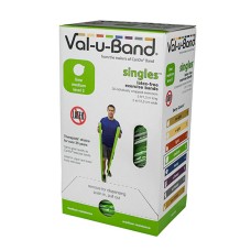 Val-u-Band Resistance Bands, Pre-Cut Strip, 5', Lime-Level 3/7, Case of 30, Latex-Free