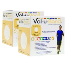 Val-u-Band Resistance Bands, Dispenser Roll, 100 yds. (2 x 50 Yds.), Peach-Level 1/7, Contains Latex