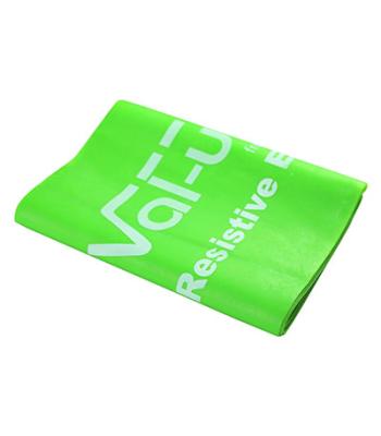 Val-u-Band Resistance Bands, Pre-Cut Strip, 5', Lime-Level 3/7, Contains Latex