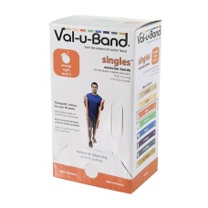 Val-u-Band Resistance Bands, Pre-Cut Strip, 5', Orange-Level 2/7, Case of 30, Contains Latex