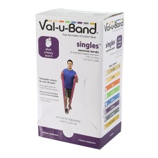 Val-u-Band Resistance Bands, Pre-Cut Strip, 5', Plum-Level 5/7, Case of 30, Contains Latex