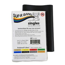 Sup-R Band Latex Free Exercise Band - 5 foot Singles, Black - x-heavy