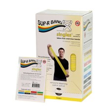 Sup-R Band, latex-free, 5-foot Singles, 30 piece dispenser, yellow