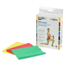 Sup-R Band Latex Free Exercise Band - PEP pack, 3-piece set (1 each: yellow, red, green)