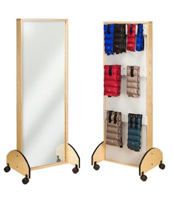 Clinton, Mobile Adult Mirror with Cuff Weight Rack