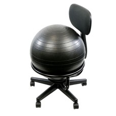 CanDo Ball Chair - Metal - Mobile - with Back - no Arms - with 22" Black Ball