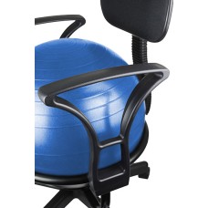CanDo Ball Chair - Metal - Mobile - with Back - with Arms - with 22" Blue Ball