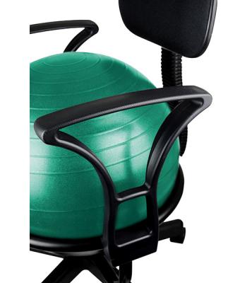 CanDo Ball Chair - Metal - Mobile - with Back - with Arms - with 22" Green Ball