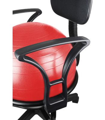 CanDo Ball Chair - Metal - Mobile - with Back - with Arms - with 22" Red Ball