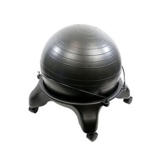 CanDo Ball Stool - Plastic - Mobile - No Back - Adult Size - with 22" Black Ball