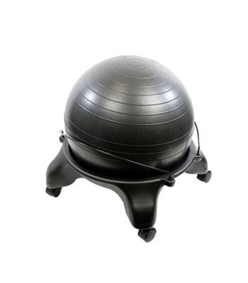 CanDo Ball Stool - Plastic - Mobile - No Back - Adult Size - with 22" Black Ball