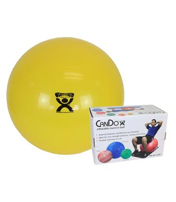 CanDo Inflatable Exercise Ball - Yellow - 18" (45 cm), Retail Box