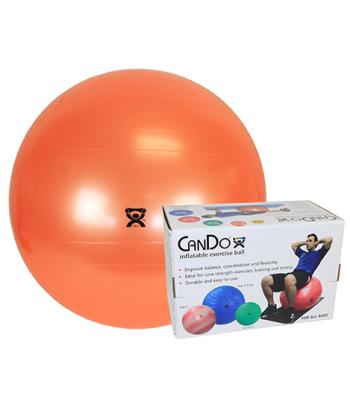 CanDo Inflatable Exercise Ball - Orange - 22" (55 cm), Retail Box
