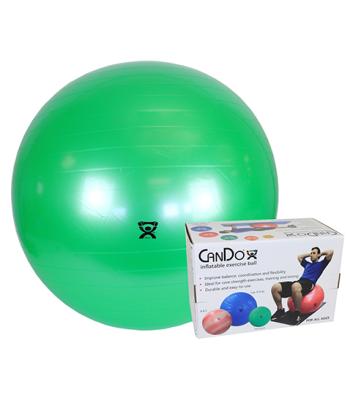CanDo Inflatable Exercise Ball - Green - 26" (65 cm), Retail Box