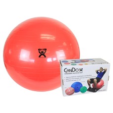 CanDo Inflatable Exercise Ball - Red - 30" (75 cm), Retail Box