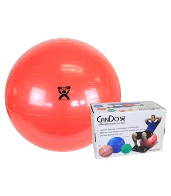 CanDo Inflatable Exercise Ball - Red - 30" (75 cm), Retail Box