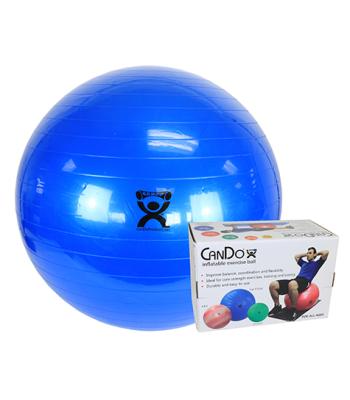 CanDo Inflatable Exercise Ball - Blue - 34" (85 cm), Retail Box