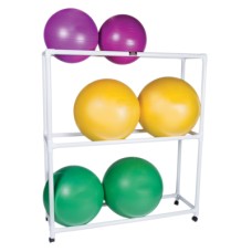 Inflatable Exercise Ball - Accessory - PVC Mobile Floor Rack, 62" x 20" x 72", 3 Shelf