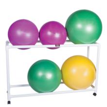 Inflatable Exercise Ball - Accessory - PVC Stationary Floor Rack, 62" x 20" x 36", 2 Shelf