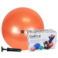 CanDo Inflatable Exercise Ball - Economy Set - Orange - 22" (55 cm) Ball, Pump, Retail Box