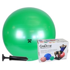 CanDo Inflatable Exercise Ball - Economy Set - Green - 26" (65 cm) Ball, Pump, Retail Box