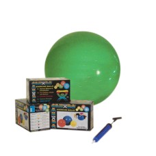 CanDo Inflatable Exercise Ball - Economy Set - Green - 26" (65 cm) Ball, Pump, Retail Box (set of 10)