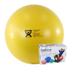 CanDo Inflatable Exercise Ball - ABS Extra Thick - Yellow - 18" (45 cm), Retail Box