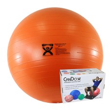 CanDo Inflatable Exercise Ball - ABS Extra Thick - Orange - 22" (55 cm), Retail Box