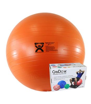 CanDo Inflatable Exercise Ball - ABS Extra Thick - Orange - 22" (55 cm), Retail Box