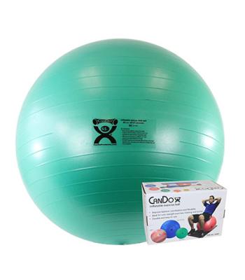 CanDo Inflatable Exercise Ball - ABS Extra Thick - Green - 26" (65 cm), Retail Box