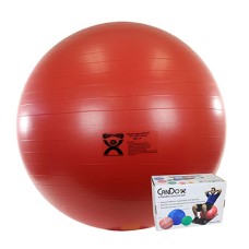 CanDo Inflatable Exercise Ball - ABS Extra Thick - Red - 30" (75 cm), Retail Box