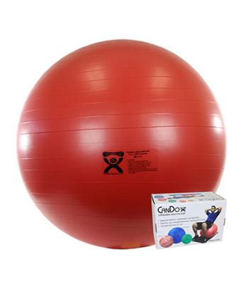 CanDo Inflatable Exercise Ball - ABS Extra Thick - Red - 30" (75 cm), Retail Box