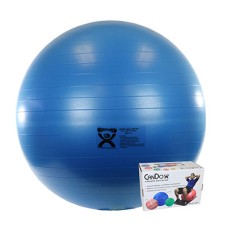 CanDo Inflatable Exercise Ball - ABS Extra Thick - Blue - 34" (85 cm), Retail Box