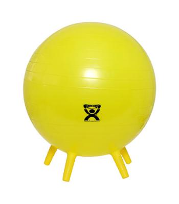 CanDo Inflatable Exercise Ball - with Stability Feet - Yellow - 18" (45 cm)