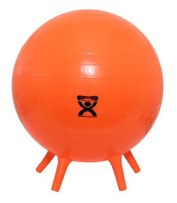 CanDo Inflatable Exercise Ball - with Stability Feet - Orange - 22" (55 cm)