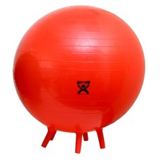 CanDo Inflatable Exercise Ball - with Stability Feet - Red - 30" (75 cm)