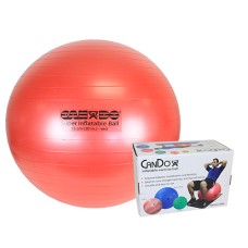 CanDo Inflatable Exercise Ball - Super Thick - Red - 30" (75 cm), Retail Box