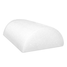 CanDo Foam Roller - White PE foam - 6" x 12" - Half-Round