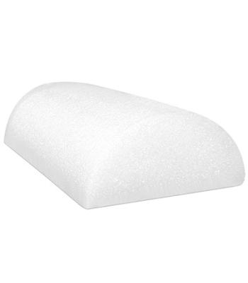 CanDo Foam Roller - White PE foam - 4" x 12" - Half-Round