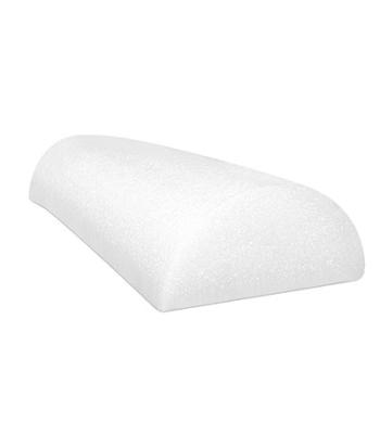 CanDo Foam Roller - White PE foam - 6" x 18" - Half-Round