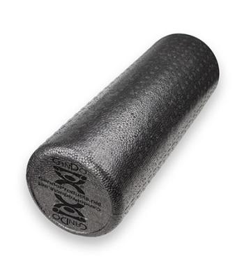 CanDo Foam Roller - Black Composite - Extra Firm - 6" x 18" - Round