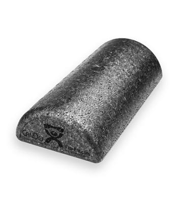 CanDo Foam Roller - Black Composite - Extra Firm - 6" x 12" - Half-Round